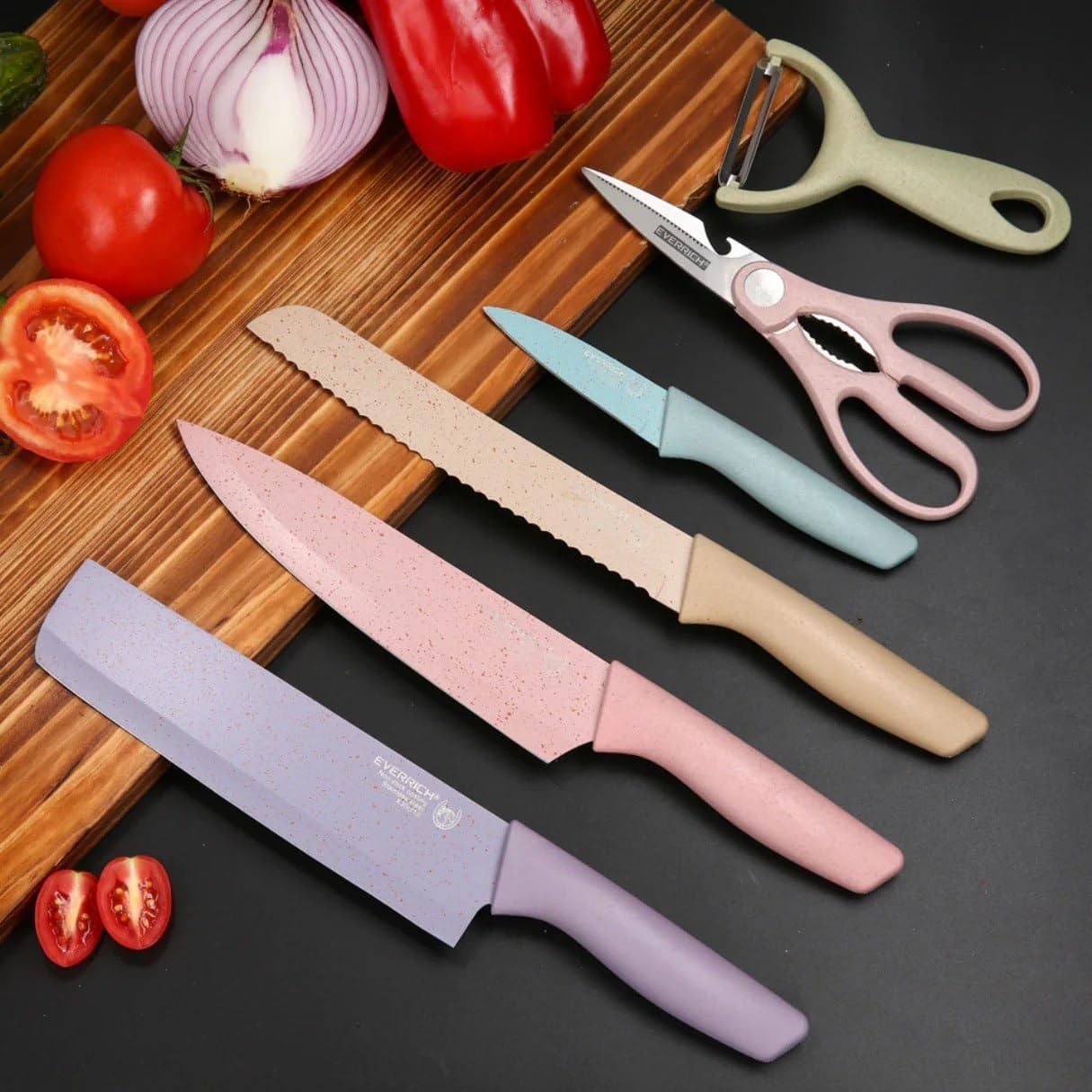 6 Pcs Colorful Knife Set