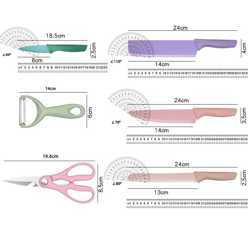 6 Pcs Colorful Knife Set