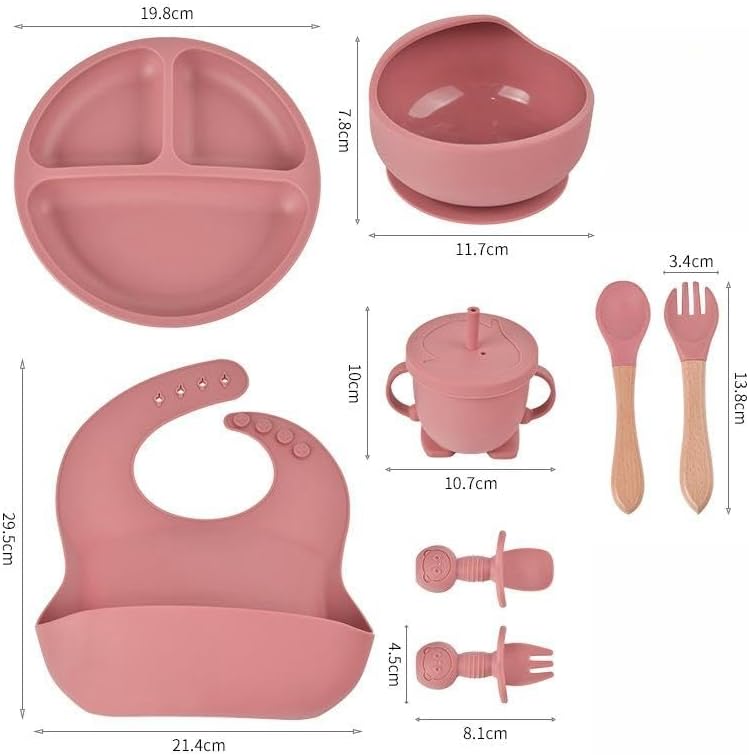 8pcs Silicone Toddler Feeding Set